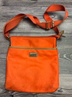 Tommy Hilfiger Orange Crossbody Bag with Tan Trim